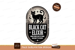 Black cat elixir mystical moon stars image Product Image 1