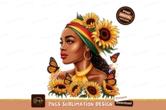 Woman sunflowers butterflies rasta headband image Product Image 1