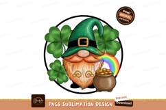 Lucky Gnome With Rainbow And Gold clover Product Image 1