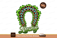 Lucky horseshoe clover design green leopard Product Image 1