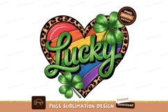 Lucky heart shamrock rainbow leopard image Product Image 1