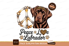 Chocolate Labrador Peace Bone Heart image Product Image 1