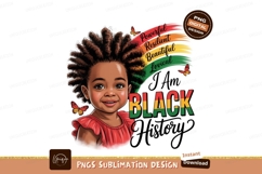 Black girl with curly hair and butterflies child Product Image 1