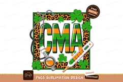 Green orange striped C M A medical symbols stethoscope Product Image 1