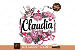 Pink Peonies Nurse Medical Supplies stethoscope thermometer Product Image 1