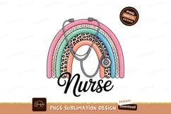 Rainbow stethoscope nurse medical leopard Product Image 1