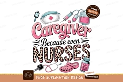 Caregiver Nurses Leopard Print pink Product Image 1