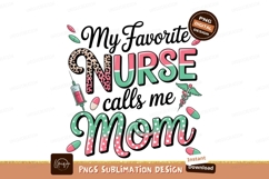 Nurse Mom Leopard Pink Green SUBLIMATION Product Image 1