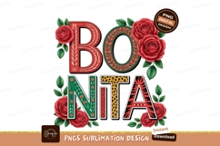 Beautiful floral lettering with animal print BONITA Product Image 1
