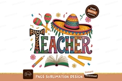 Festive teacher celebration with sombrero and maracas Product Image 1