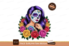 Texas state shape sunflowers cacti image Woman Sugar Skull F Product Image 1
