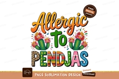 Sugar skull woman with roses and text flowers Allergic to pe Product Image 1