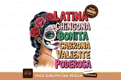 Sugar skull woman with roses and text flowers Allergic to pe Product Image 1