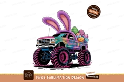 Monster truck with bunny ears and easter eggs image Product Image 1