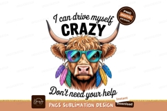 Highland cow wearing sunglasses and feathers bull animal Product Image 1