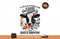 Black white cow floral attitude flowers Product Image 1