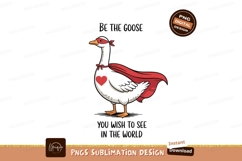 Heroic goose with red cape and heart bird superhero Product Image 1