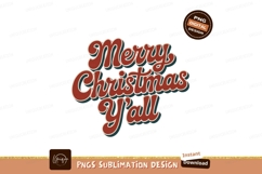 Merry Christmas Yall Retro Script image Product Image 1