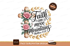 Faith Can Move Mountains Floral Cross roses Product Image 1