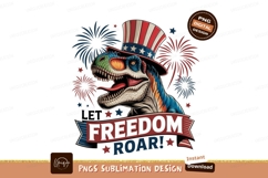 Dinosaur wearing Uncle Sam hat with fireworks t-rex Product Image 1