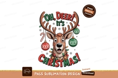 Surprised reindeer with Christmas decorations ornaments Product Image 1