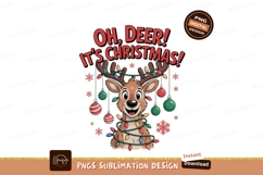 Cheerful reindeer festive Christmas lights holiday Product Image 1