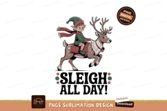 Elf riding reindeer christmas holiday Product Image 1