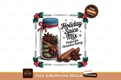 Spices in jar with festive border SUBLIMATION cinnamon Product Image 1