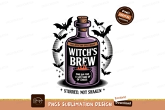 Witches brew potion bottle with cauldron and flames Product Image 1