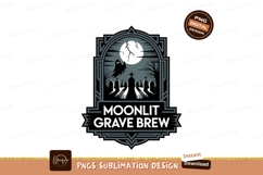 Spooky graveyard scene with moon and ghost cemetery Product Image 1