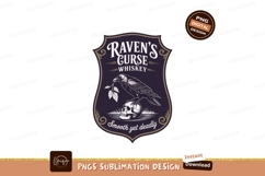 Raven skull whiskey emblem dark Product Image 1
