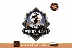Witch flying broomstick moon night image Product Image 1