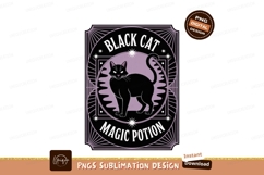 Black cat magic potion illustration image Product Image 1