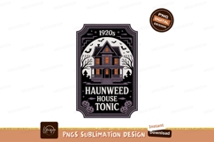 Haunted Victorian house with bats and pumpkins halloween Product Image 1