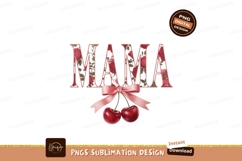 Mama floral letters with cherries roses ribbon Product Image 1