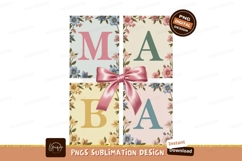 Mama floral letters with cherries roses ribbon Floral letter Product Image 1