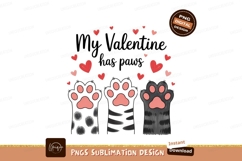 Valentine cat paws hearts pink Product Image 1