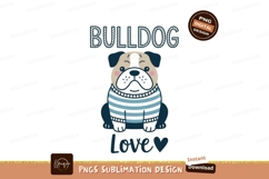 Adorable bulldog wearing striped sweater animal Product Image 1