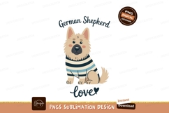 German Shepherd wearing striped sweater animal Product Image 1