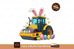 Yellow steamroller bunny easter eggs SUBLIMATION Product Image 1