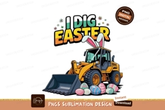 Yellow loader with bunny ears and easter eggs image Product Image 1