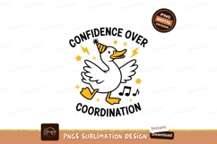 Dancing goose wearing party hat white yellow Product Image 1