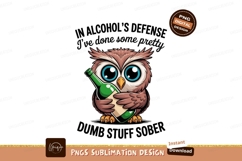 Owl holding green bottle cute cartoon Product Image 1
