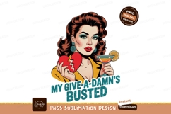 Woman holding broken heart and cocktail drink Product Image 1