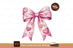 Pink Ribbon Bow Hearts decorative Product Image 1