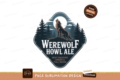 Werewolf howling under moon night Product Image 1