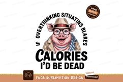 Pig wearing hat glasses scarf and necklace animal cartoon Product Image 1