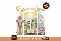 Rejoice Lord Christian Faith Dove Cross SUBLIMATION Product Image 1
