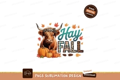 Highland cow wearing Christmas hat and lights santa Product Image 1
