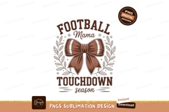 Football mama touchdown season bow image Product Image 1